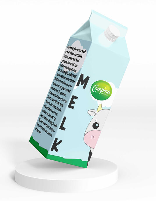Mockup de leche marca Campina