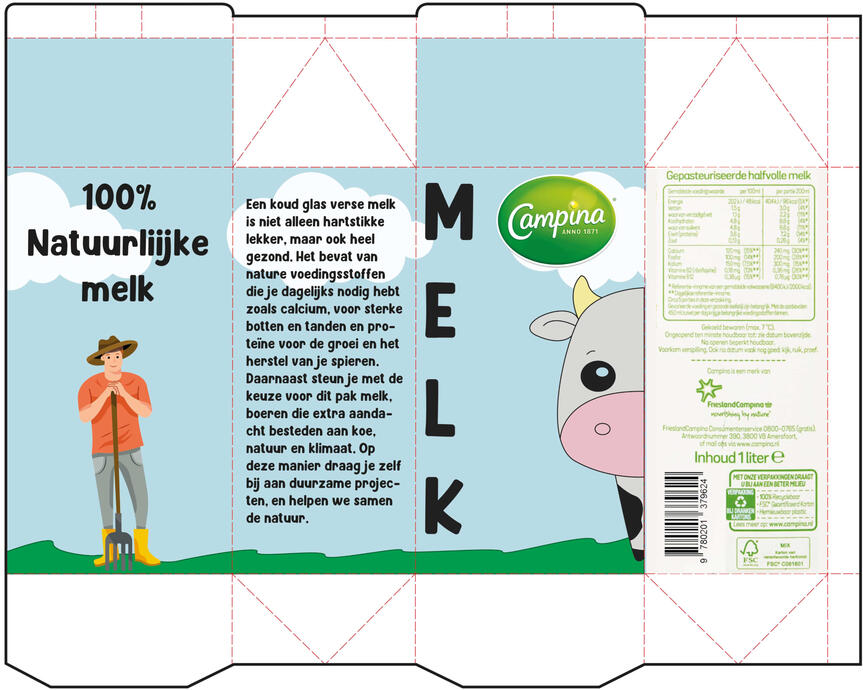 Cartón de leche marca Campina