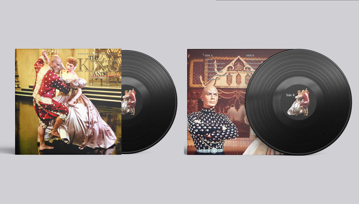 Mockup vinilo de película El rey y yo
